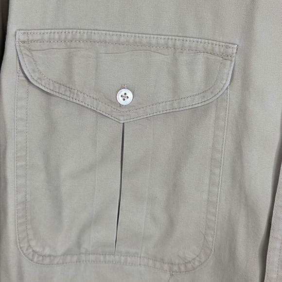 Banana Republic Safari Trading Co Khaki Long Sleeve Button Down Shirt SizeMedium - Picture 3 of 8
